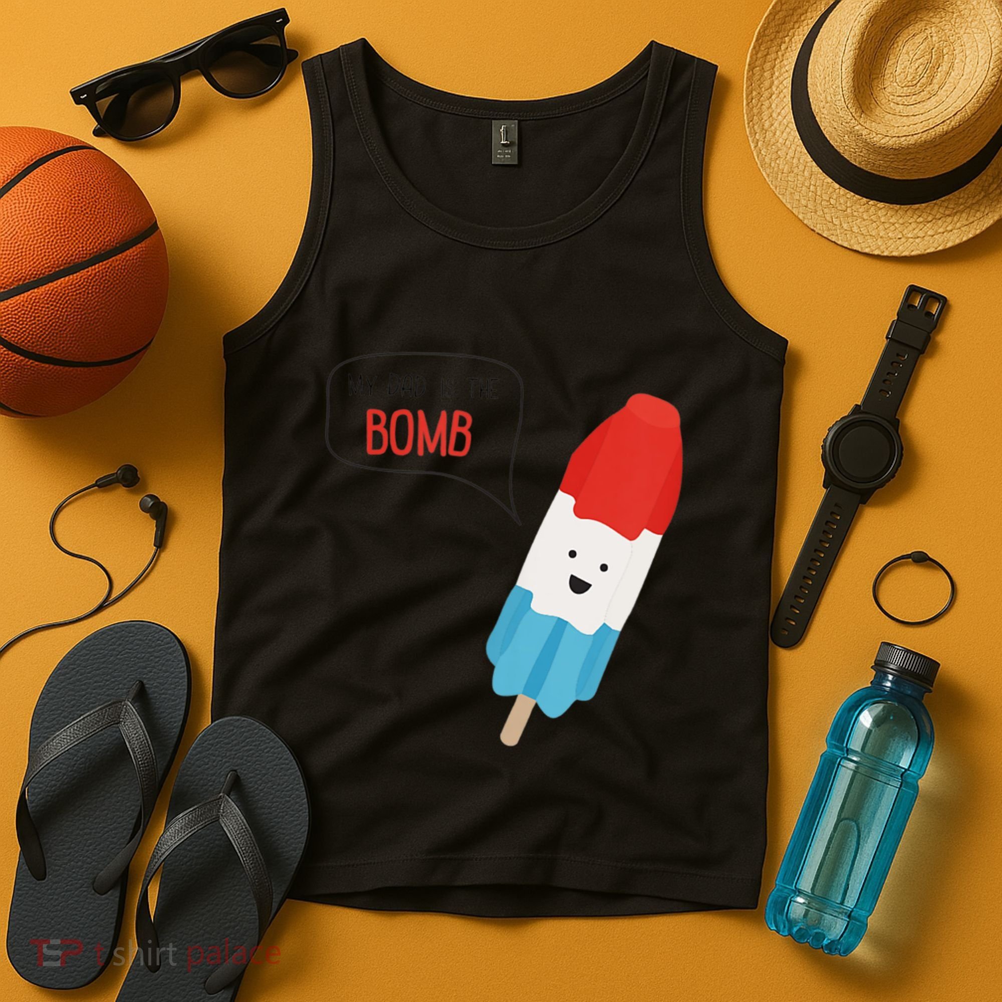 My Dad Is The Bomb Pop Funny Icecream Popsicle Summer Tank Top