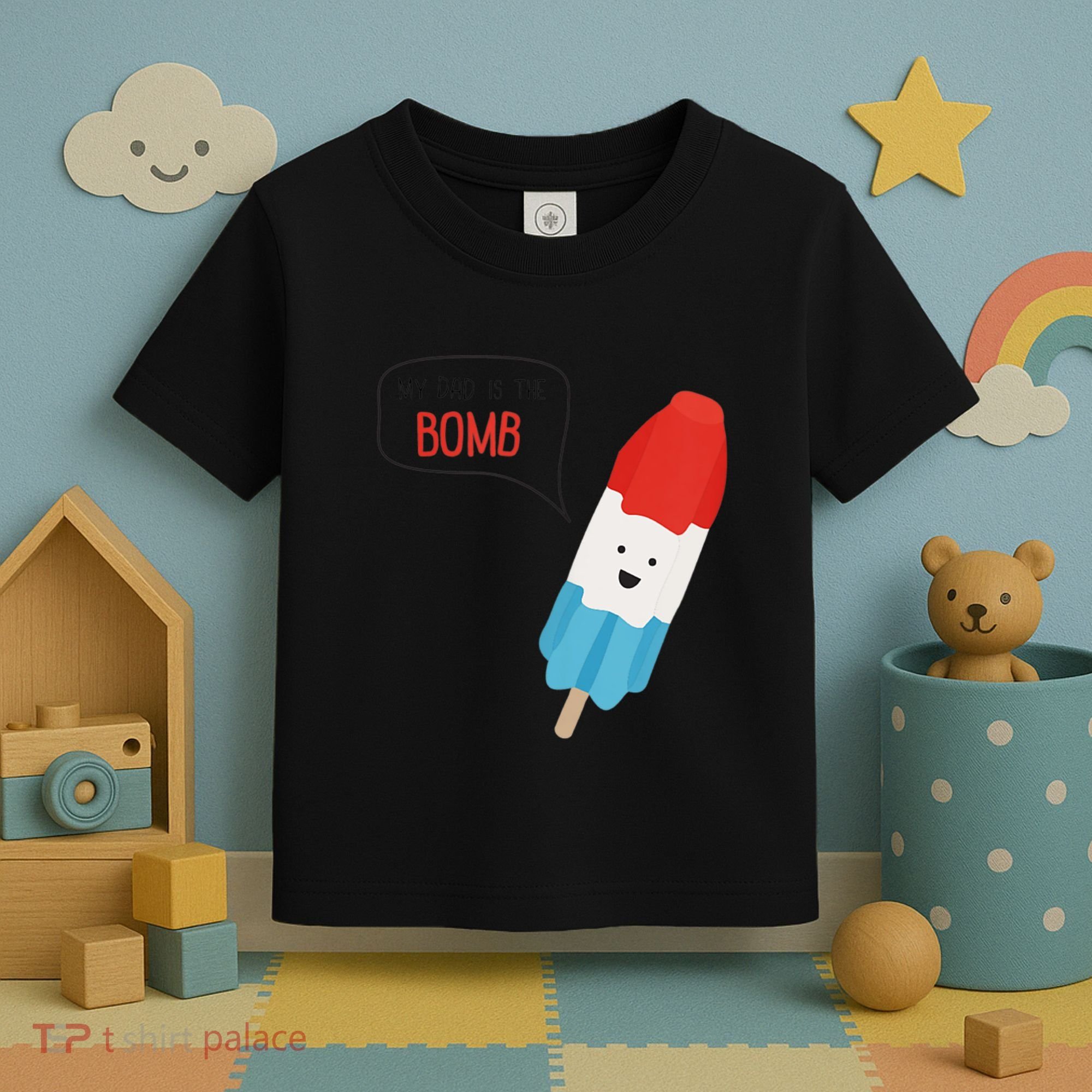 My Dad Is The Bomb Pop Funny Icecream Popsicle Summer Toddler T-Shirt