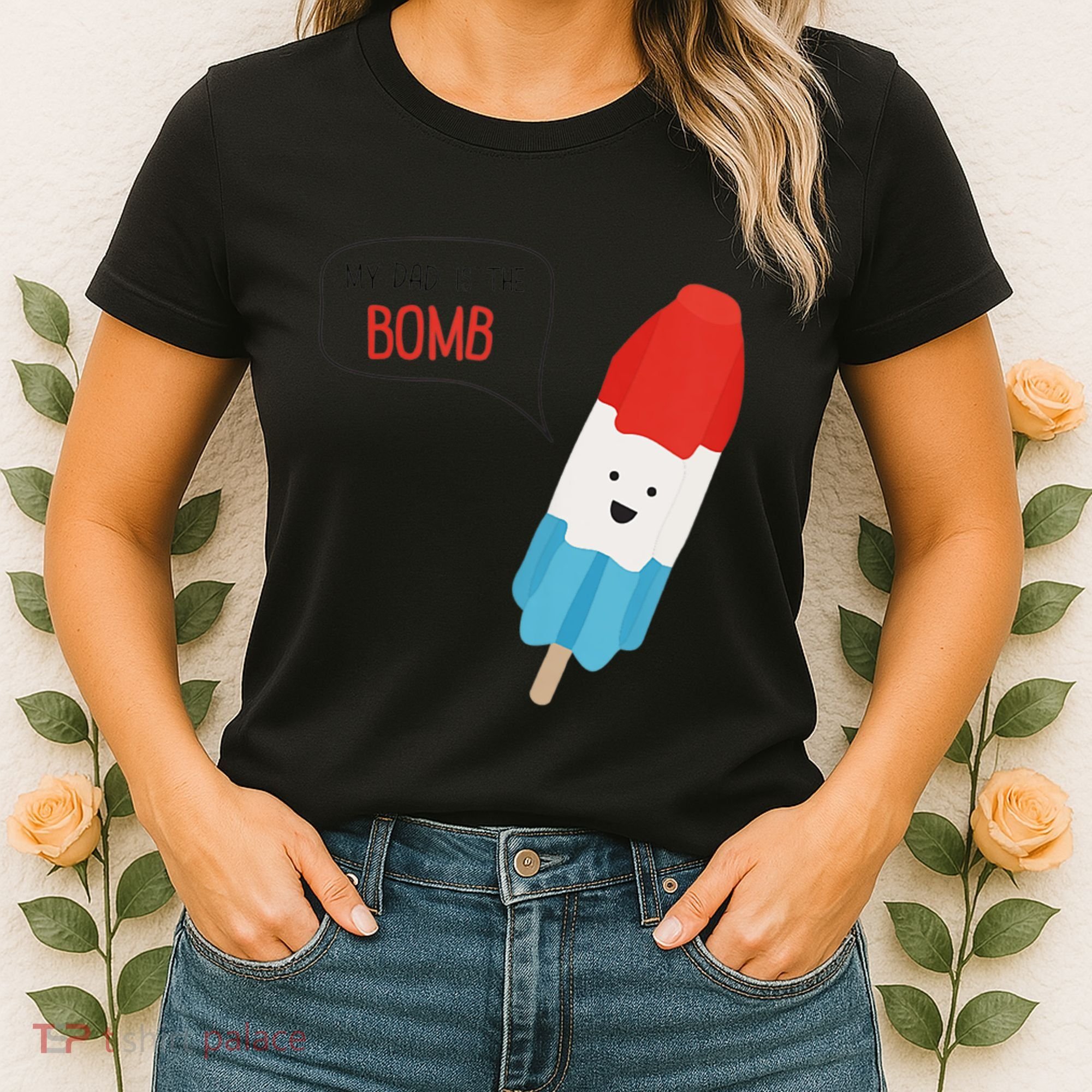 My Dad Is The Bomb Pop Funny Icecream Popsicle Summer Women's T-Shirt