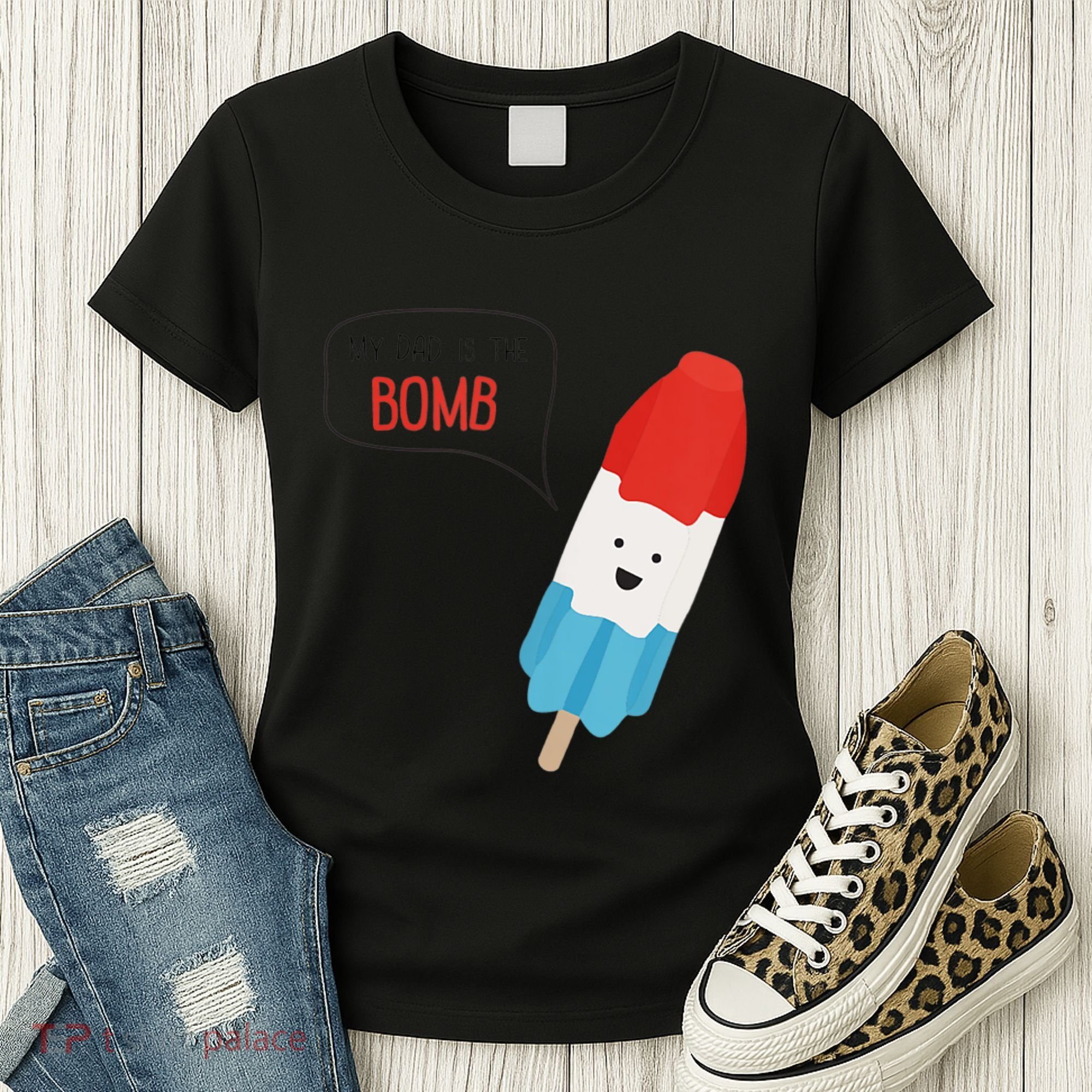 My Dad Is The Bomb Pop Funny Icecream Popsicle Summer Women's T-Shirt