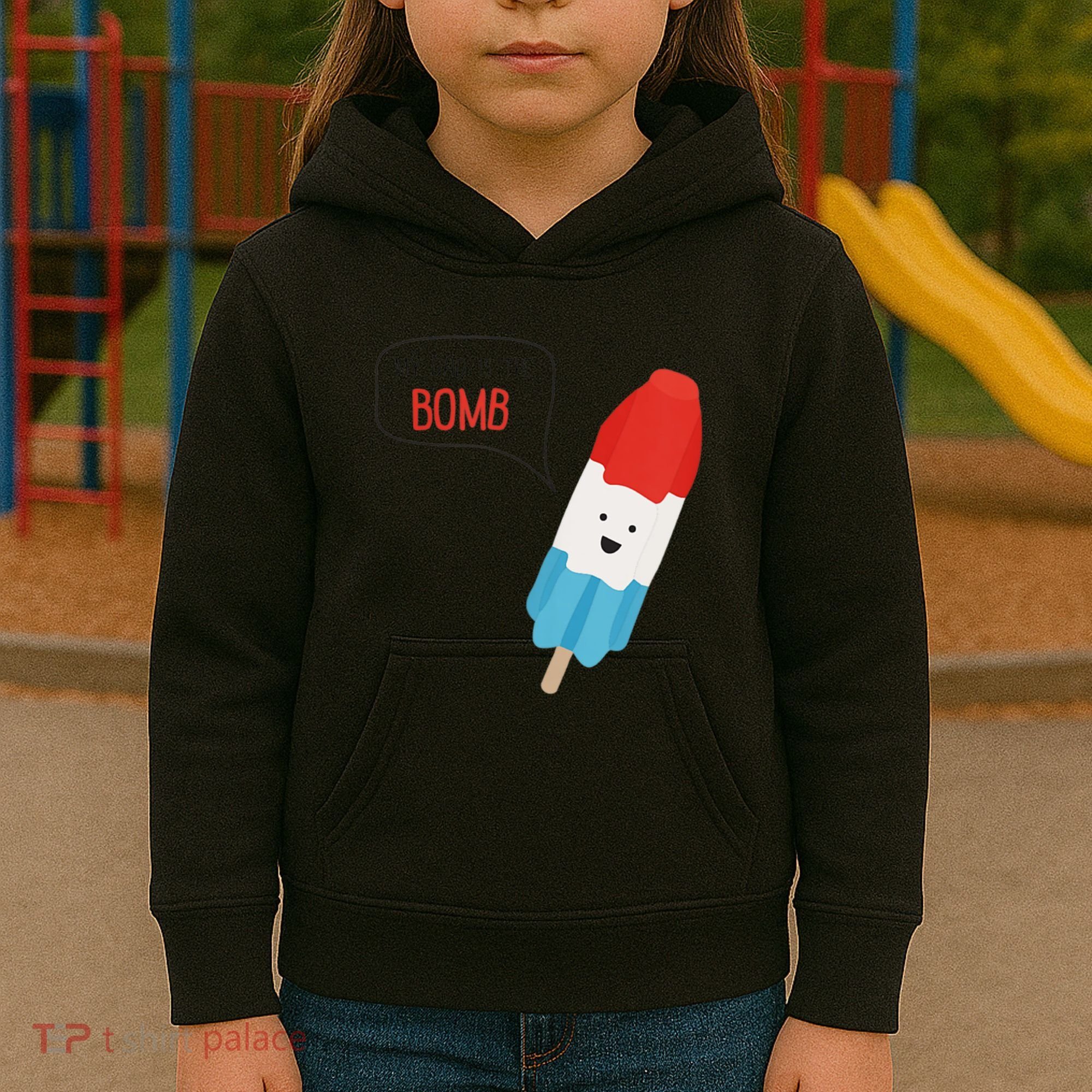 My Dad Is The Bomb Pop Funny Icecream Popsicle Summer Kids Hoodie