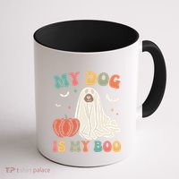 My Dog Is My Boo Funny Halloween Dog Lover Spooky Dog Mom Gift Coffee Mug thumb 1