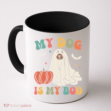 My Dog Is My Boo Funny Halloween Dog Lover Spooky Dog Mom Gift Coffee Mug
