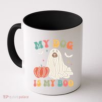 My Dog Is My Boo Funny Halloween Dog Lover Spooky Dog Mom Gift Coffee Mug thumb 0