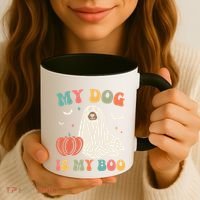 My Dog Is My Boo Funny Halloween Dog Lover Spooky Dog Mom Gift Coffee Mug thumb 3