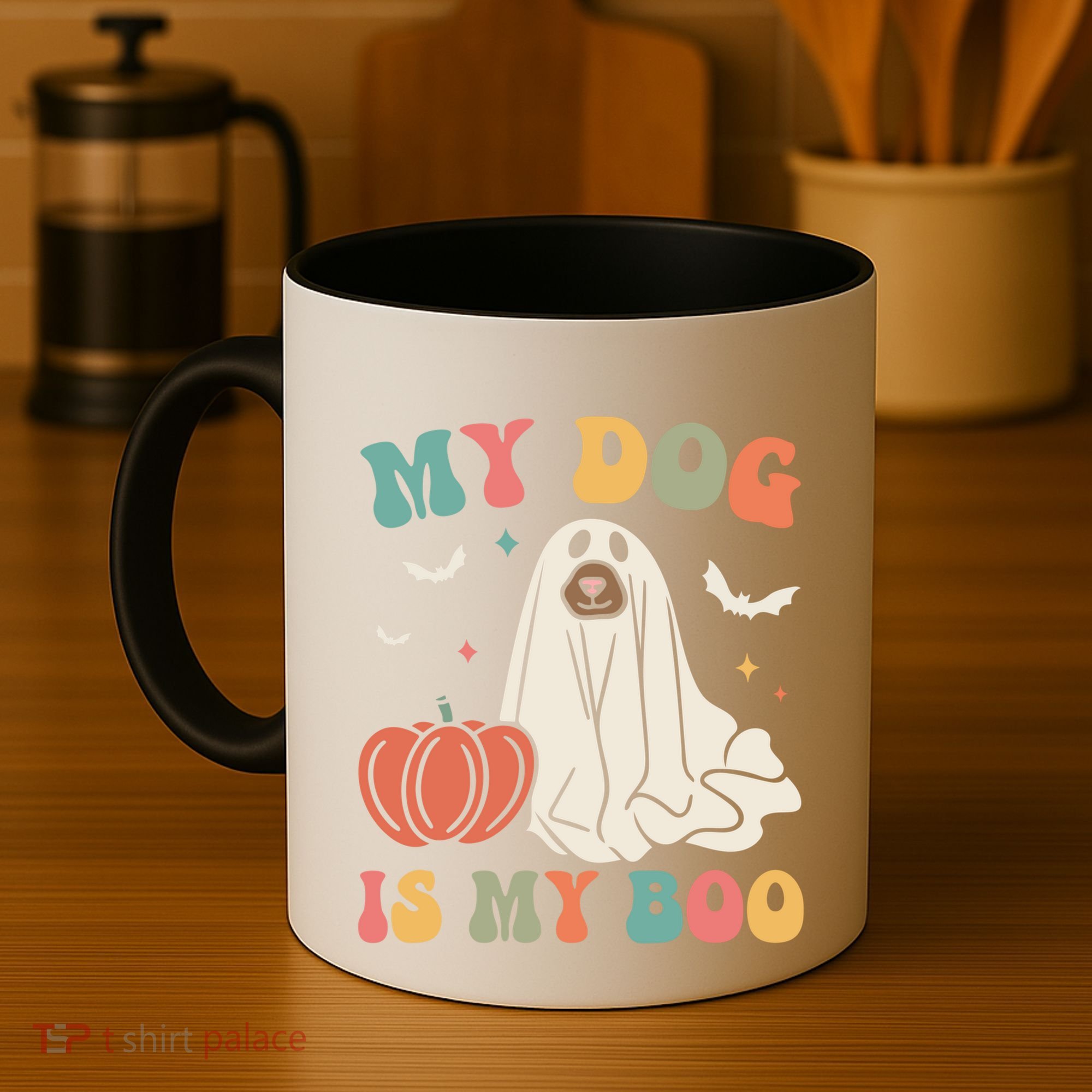 My Dog Is My Boo Funny Halloween Dog Lover Spooky Dog Mom Gift Coffee Mug
