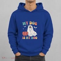 My Dog Is My Boo Funny Halloween Dog Lover Spooky Dog Mom Gift Hoodie thumb 0
