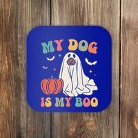 My Dog Is My Boo Funny Halloween Dog Lover Spooky Dog Mom Gift Coaster thumb 0