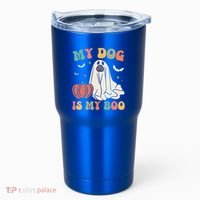 My Dog Is My Boo Funny Halloween Dog Lover Spooky Dog Mom Gift Tumbler thumb 0