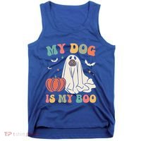 My Dog Is My Boo Funny Halloween Dog Lover Spooky Dog Mom Gift Tank Top thumb 0