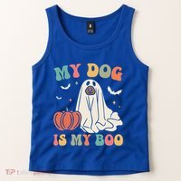 My Dog Is My Boo Funny Halloween Dog Lover Spooky Dog Mom Gift Tank Top thumb 2