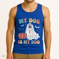 My Dog Is My Boo Funny Halloween Dog Lover Spooky Dog Mom Gift Tank Top thumb 3