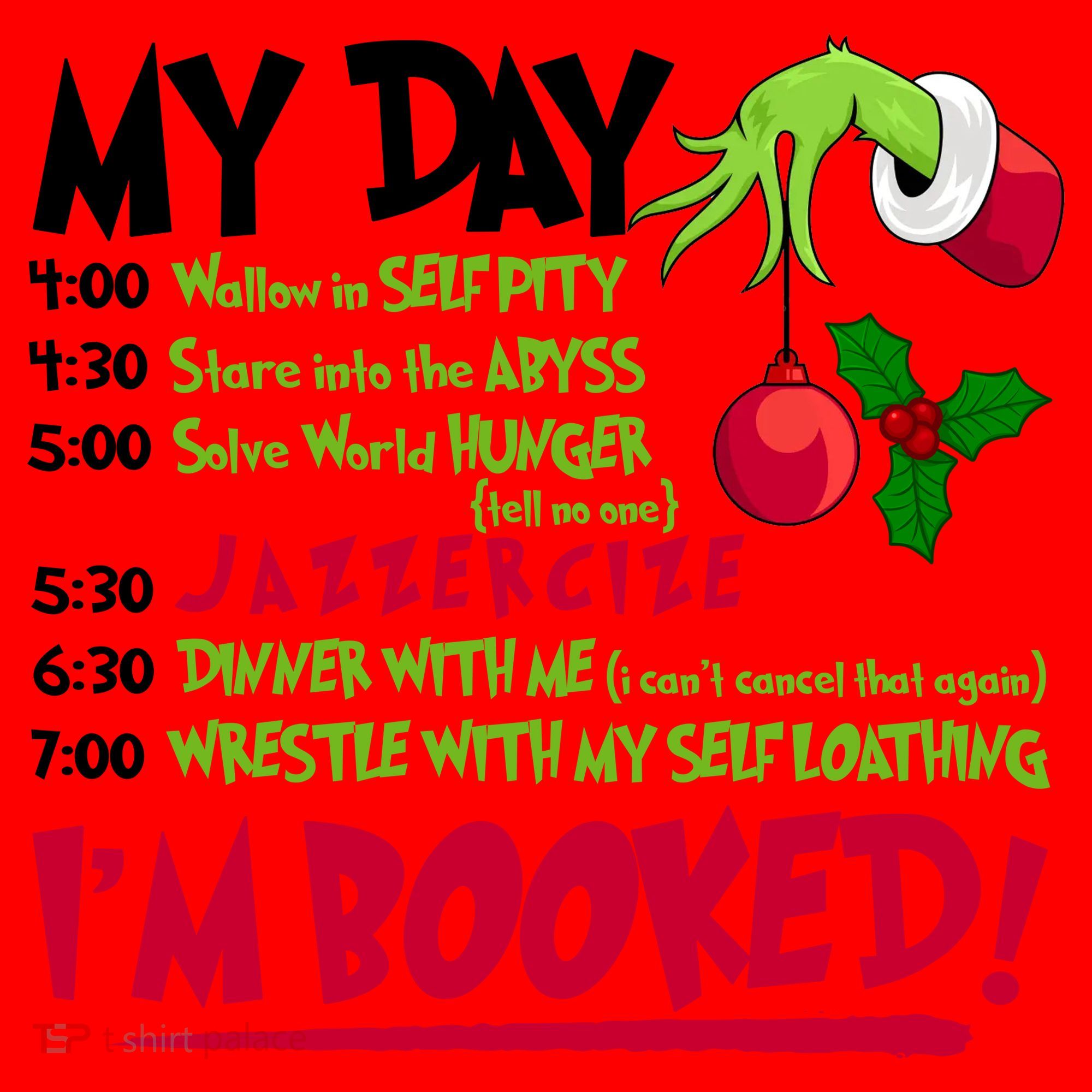 My Day Im Booked Funny Christmas Holiday Santa Hat