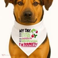 My Day Im Booked Funny Christmas Holiday USA-Made Doggie Bandana thumb 1