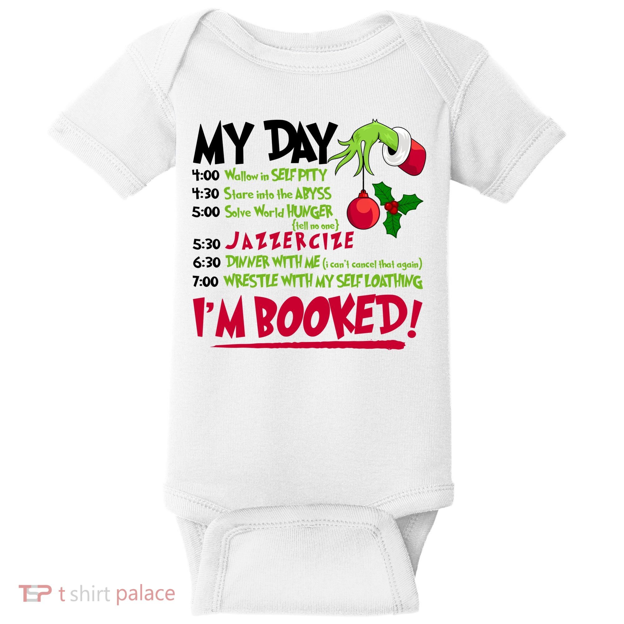 My Day Im Booked Funny Christmas Holiday Baby Bodysuit
