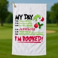 My Day Im Booked Funny Christmas Holiday Golf Towel thumb 1