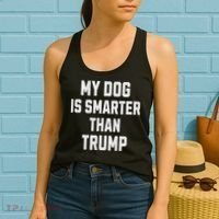 My Dog Is Smarter Than Trump Funny Harris Dog Lover Democrat Women's Tank Top thumb 2