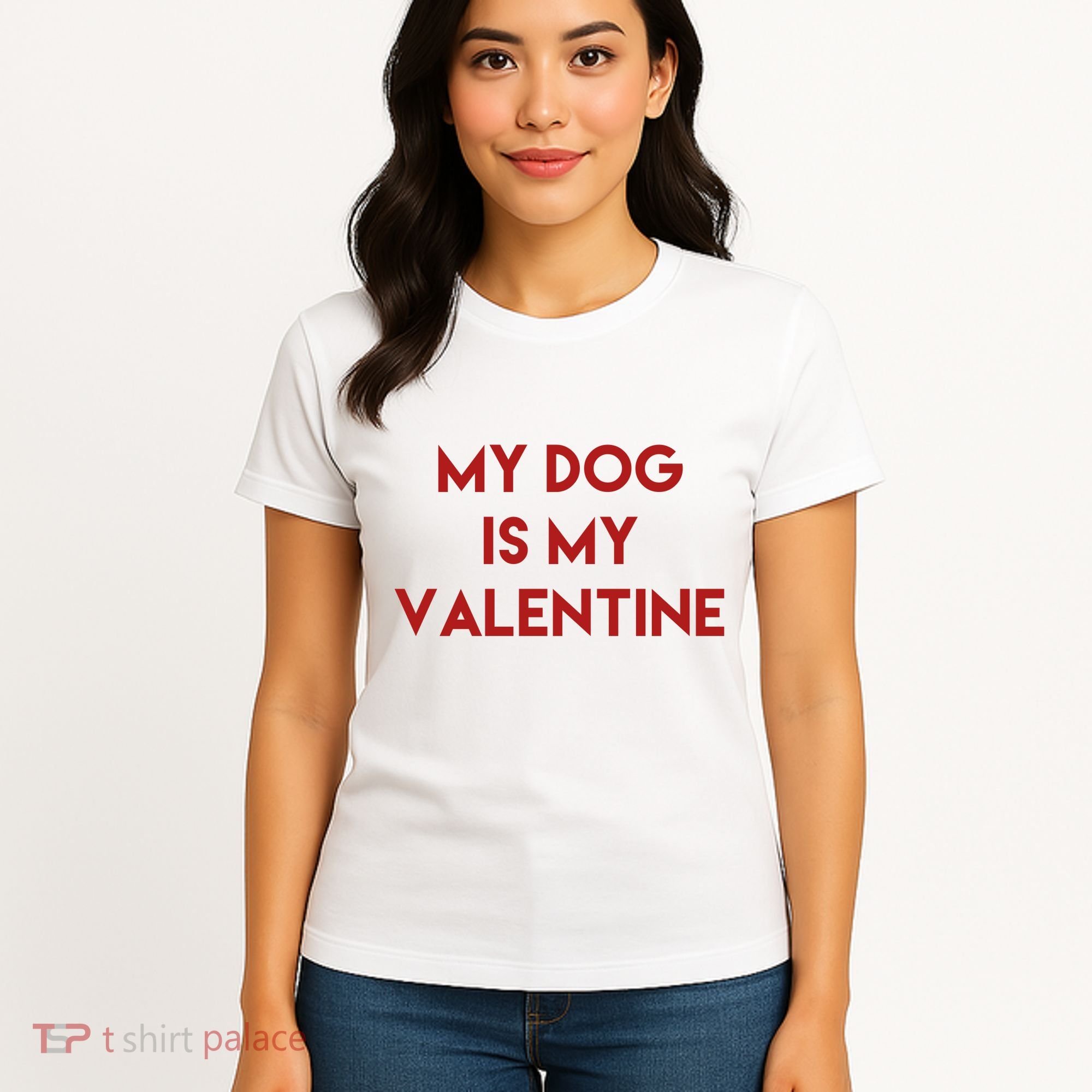 My Dog Is My Valentine Funny Cute Women's T-Shirt