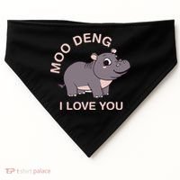 Moo Deng I Love You USA-Made Doggie Bandana thumb 0