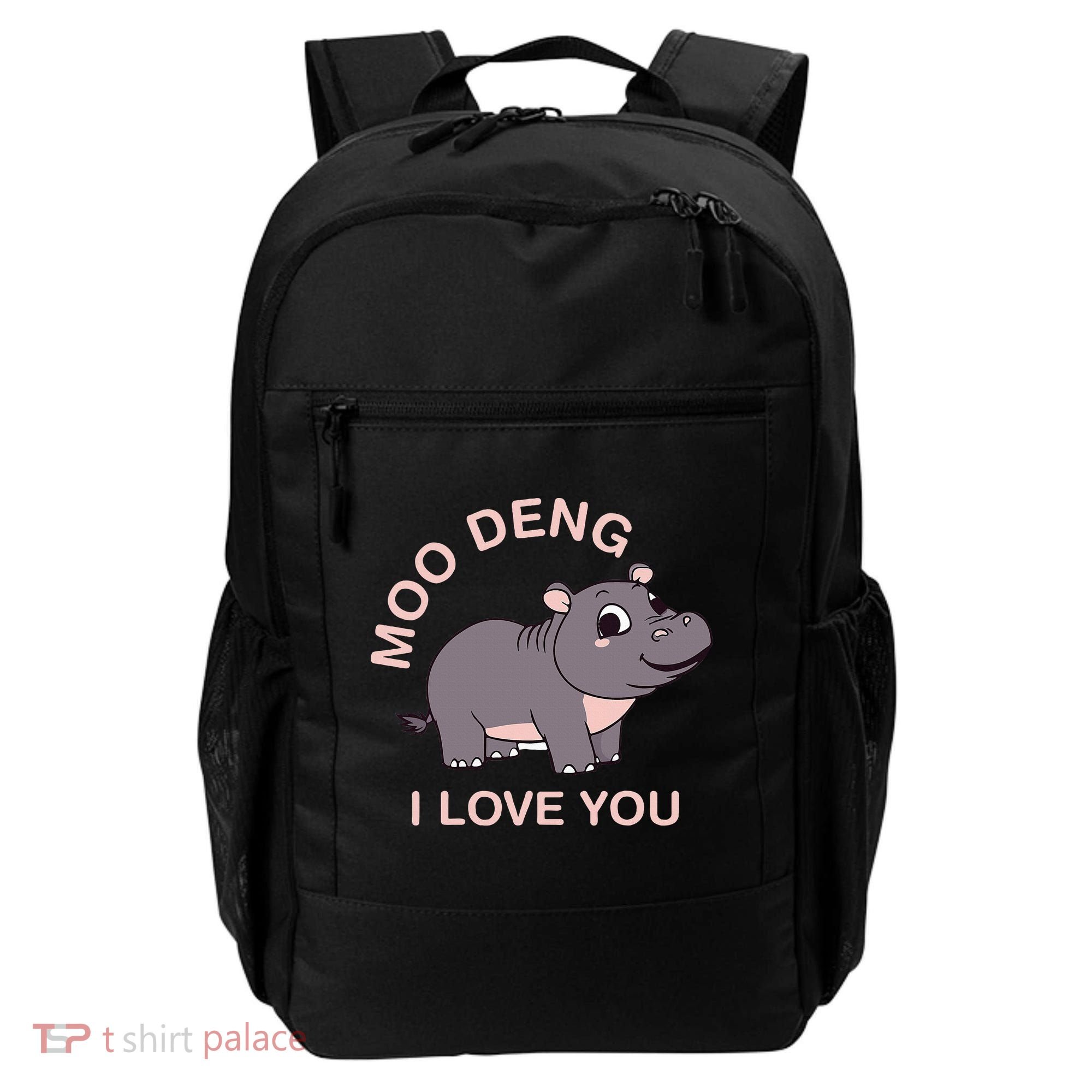 Moo Deng I Love You Backpack