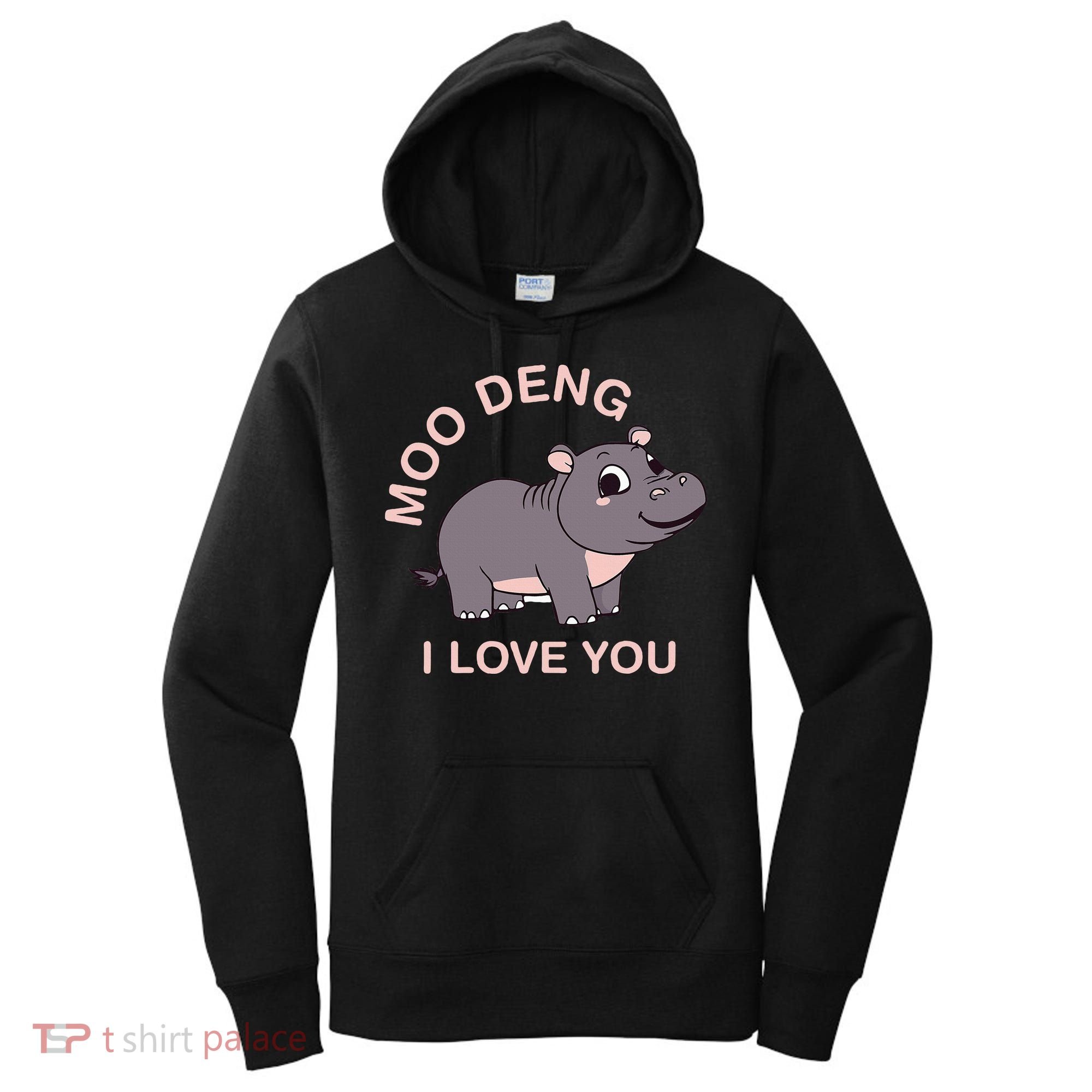 Moo Deng I Love You Women's Hoodie