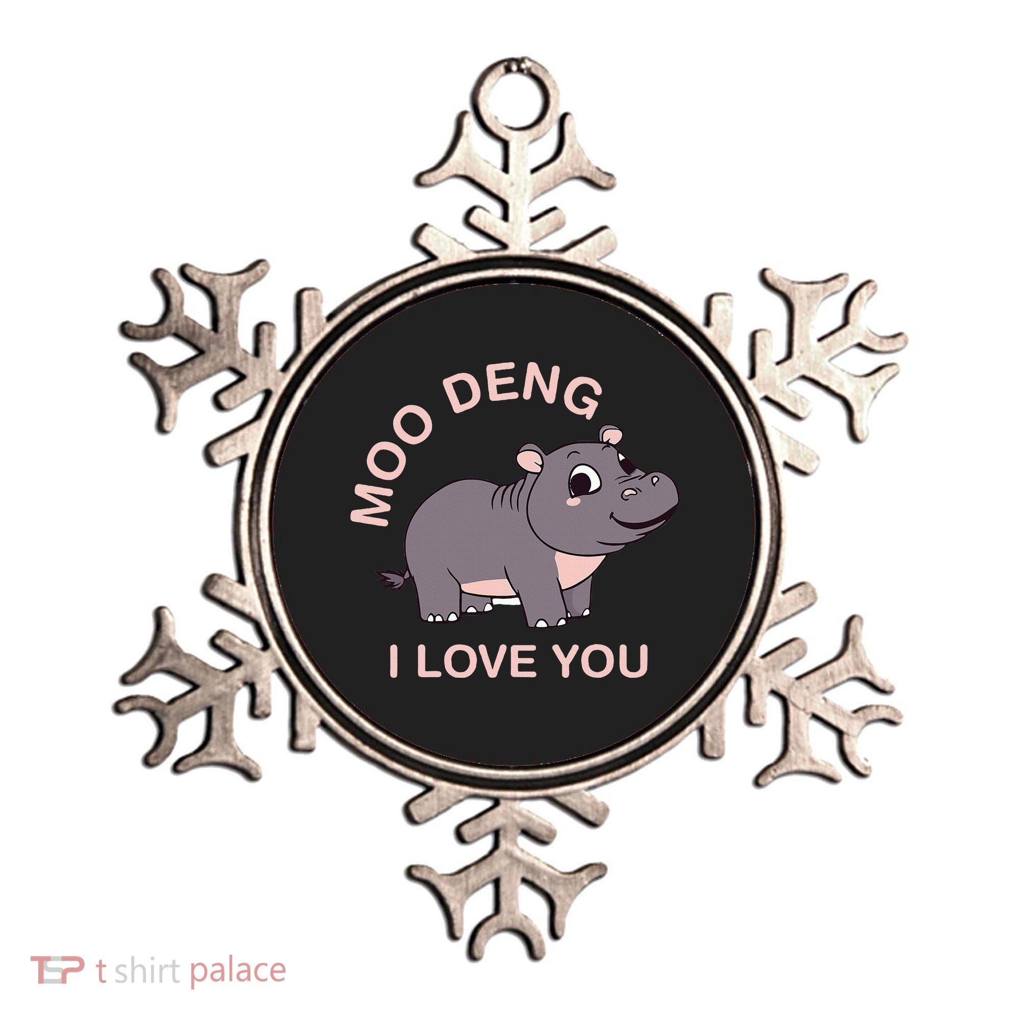 Moo Deng I Love You Ornament