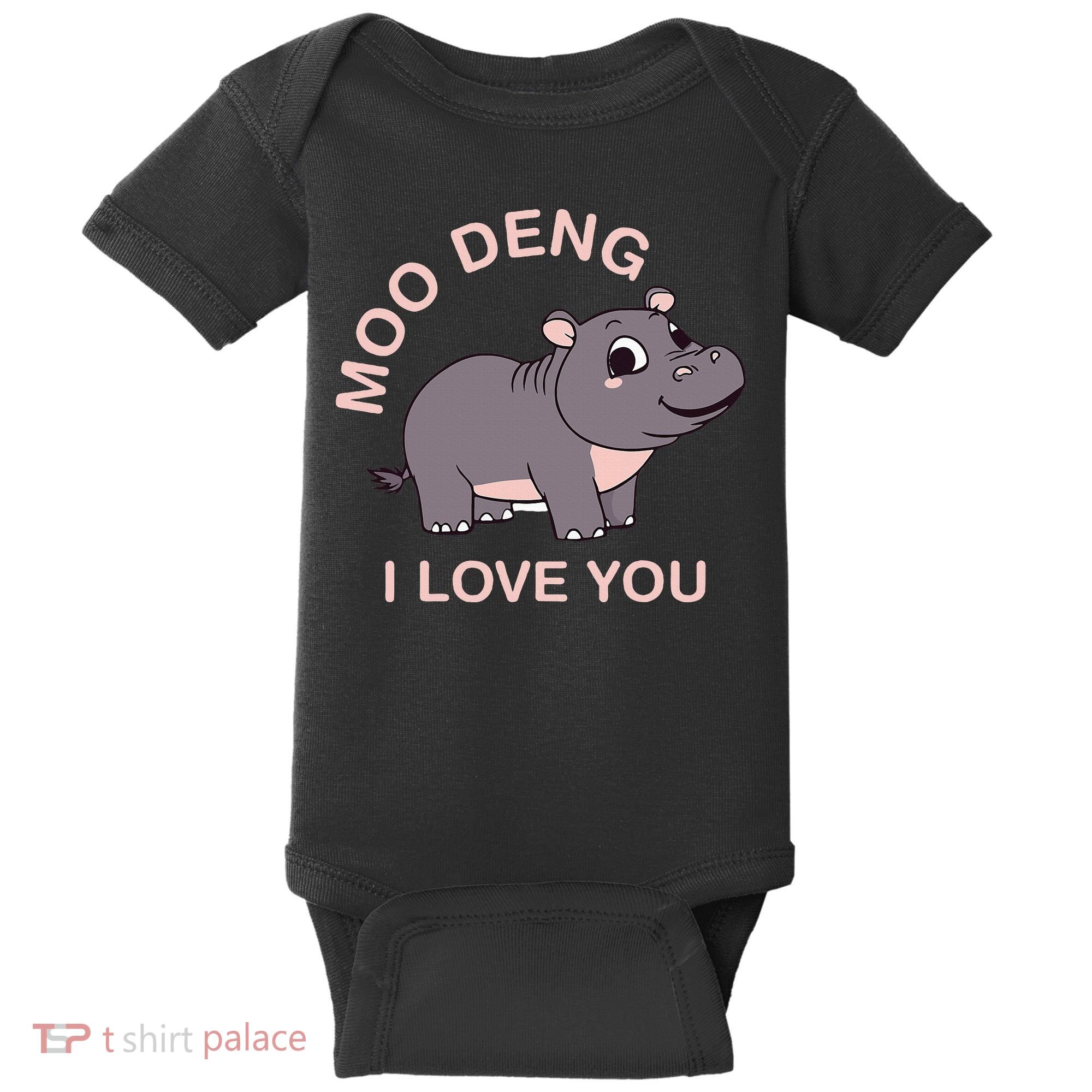 Moo Deng I Love You Baby Bodysuit