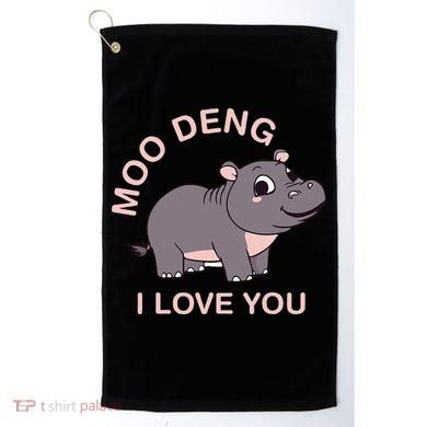 Moo Deng I Love You Golf Towel
