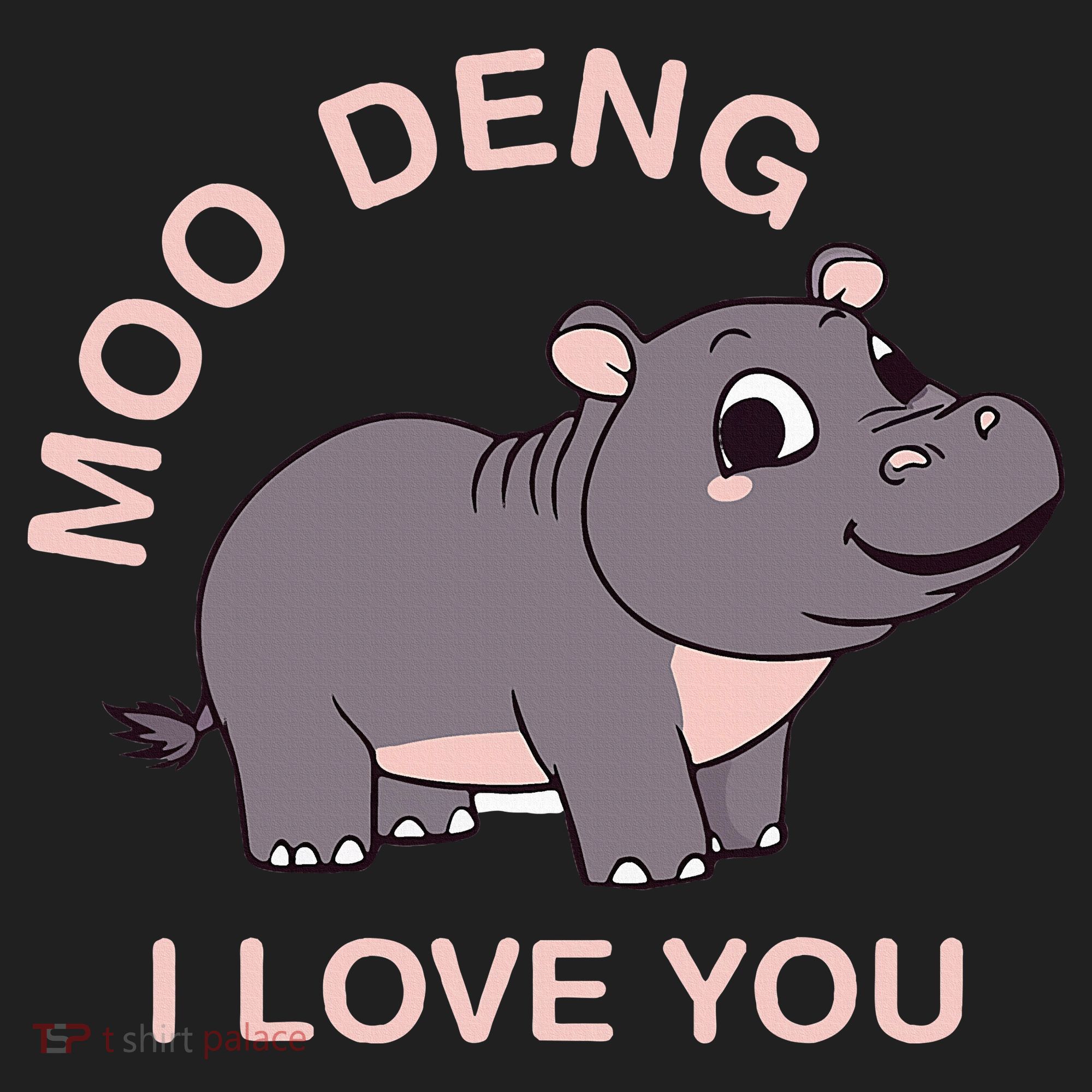 Moo Deng I Love You Golf Towel