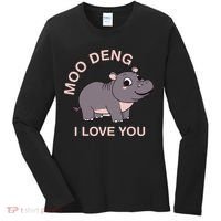 Moo Deng I Love You Women's Long Sleeve Shirt thumb 0