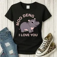 Moo Deng I Love You Women's T-Shirt thumb 3
