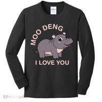 Moo Deng I Love You Kids Long Sleeve Shirt thumb 0