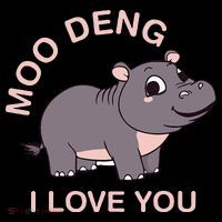 Moo Deng I Love You Kids Long Sleeve Shirt thumb 2