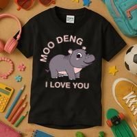 Moo Deng I Love You Kids T-Shirt thumb 3