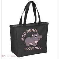 Moo Deng I Love You Tote Bag thumb 2