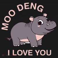Moo Deng I Love You Tote Bag thumb 4