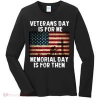 Memorial Day Is For Them Veteran's Day Is For Me Veteran Women's Long Sleeve Shirt thumb 0