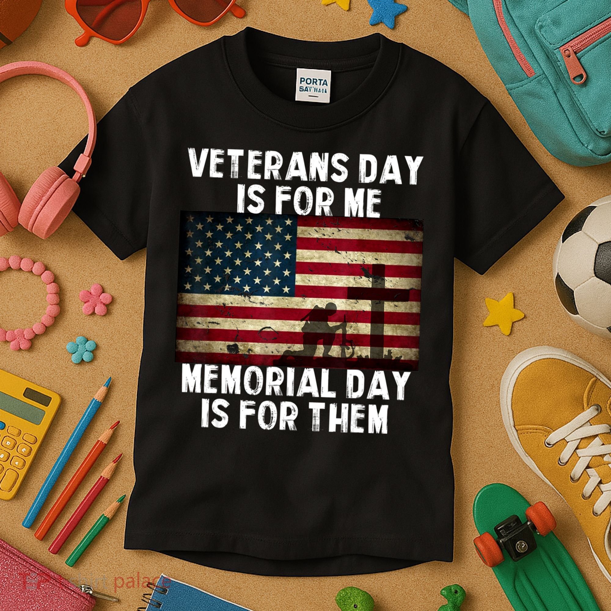 Memorial Day Is For Them Veteran's Day Is For Me Veteran Kids T-Shirt