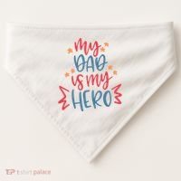My Dad Is My Hero Cute Gift USA-Made Doggie Bandana thumb 0
