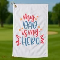 My Dad Is My Hero Cute Gift Golf Towel thumb 1