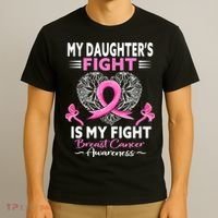 My Daughter Is A Survivor Breast Cancer Awareness T-Shirt thumb 3