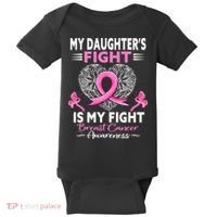My Daughter Is A Survivor Breast Cancer Awareness Baby Bodysuit thumb 0
