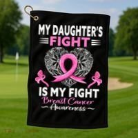 My Daughter Is A Survivor Breast Cancer Awareness Golf Towel thumb 1
