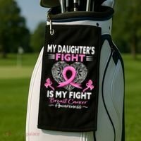 My Daughter Is A Survivor Breast Cancer Awareness Golf Towel thumb 2
