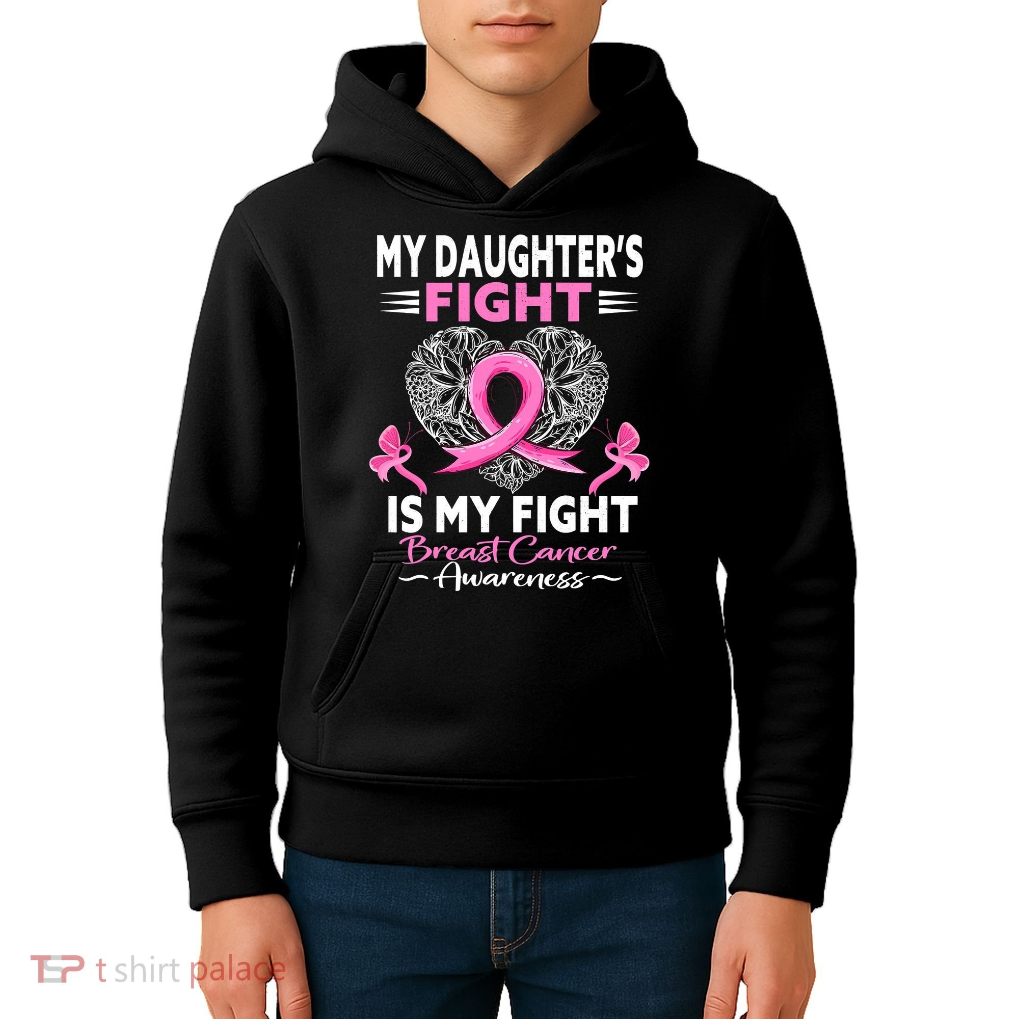 My Daughter Is A Survivor Breast Cancer Awareness Kids Hoodie