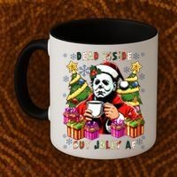 Myers Dead Inside But Jolly Af Myers Christmas Tree Coffee Mug thumb 2