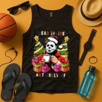 Myers Dead Inside But Jolly Af Myers Christmas Tree Tank Top thumb 4