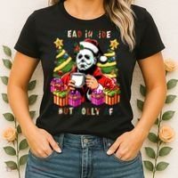 Myers Dead Inside But Jolly Af Myers Christmas Tree Women's T-Shirt thumb 2