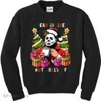 Myers Dead Inside But Jolly Af Myers Christmas Tree Kids Sweatshirt thumb 0