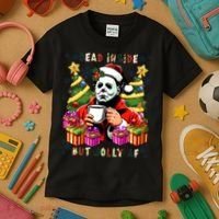 Myers Dead Inside But Jolly Af Myers Christmas Tree Kids T-Shirt thumb 3